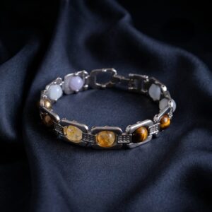 dhanyog bracelet (silver plated)